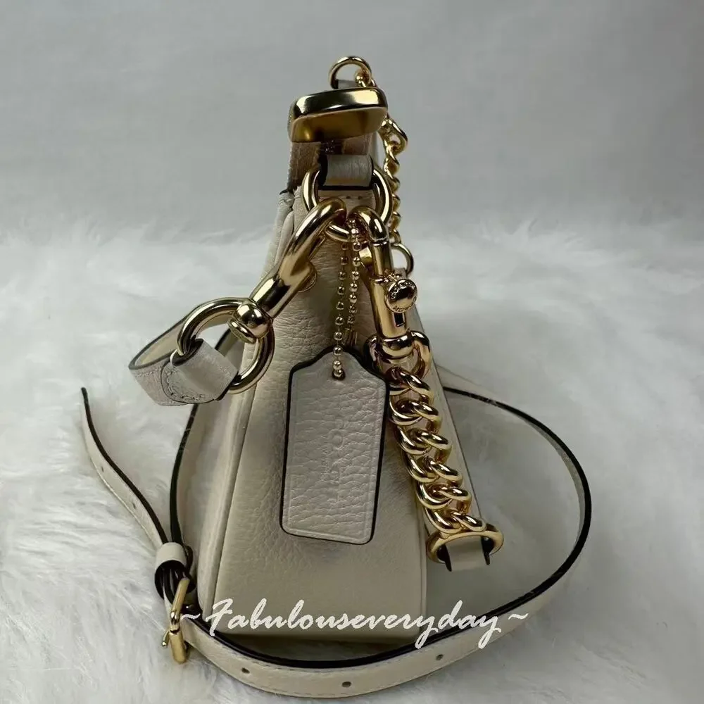 Coach Teri Shoulder/Crossbody Bag In Leather/Gold/Chalk CV934 NWT